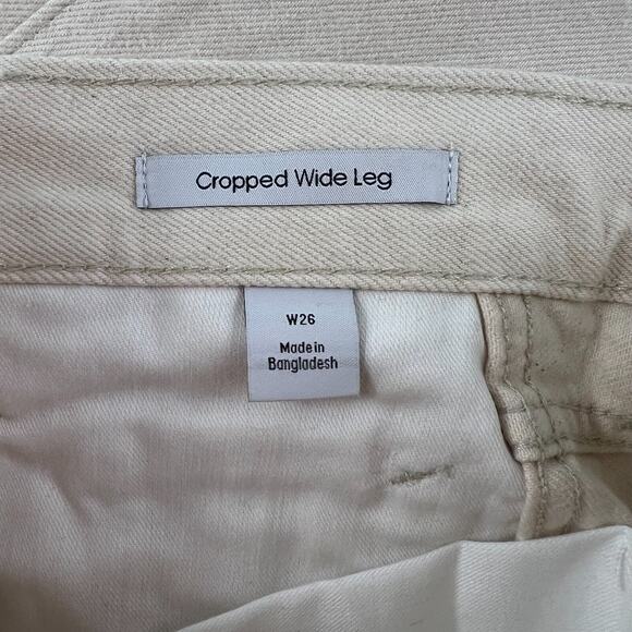 Calvin Klein Women Cropped Wide Leg Zip Fly Mid Rise Jeans Beige Size 26 - Picture 9 of 16
